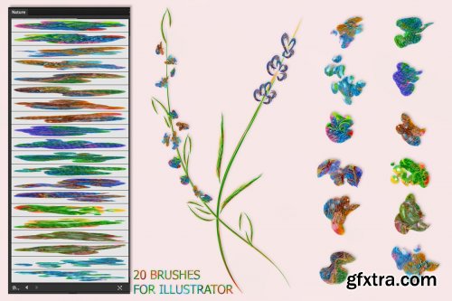 CreativeMarket - Nature Brushes for Illustrator 3592451