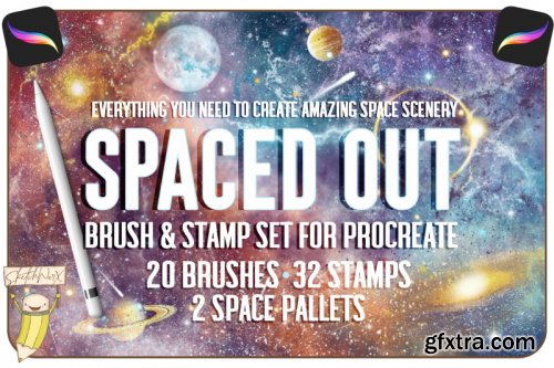 Spaced Out Brush & Stamp Set - For Procreate