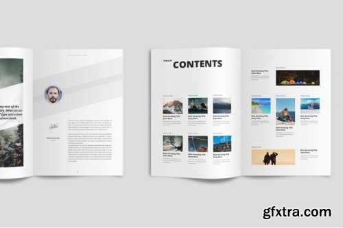 Clean and modern minimalist magazine template