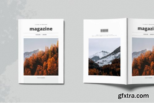 Clean and modern minimalist magazine template