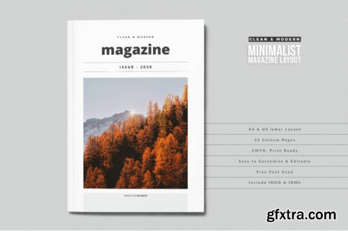 Clean and modern minimalist magazine template