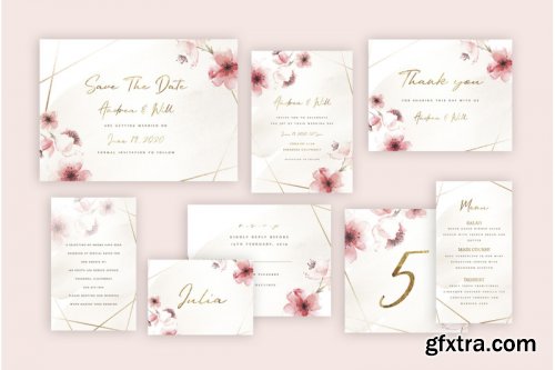 Rose Wedding Invitation Suite