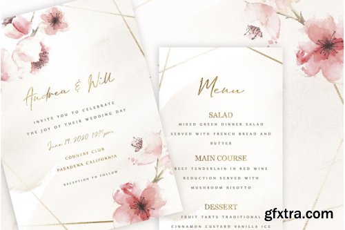 Rose Wedding Invitation Suite