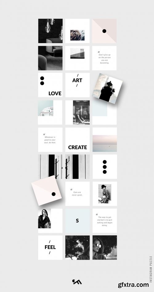 CreativeMarket - Instagram PUZZLE template - Minimal 3593334