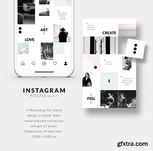 CreativeMarket - Instagram PUZZLE template - Minimal 3593334