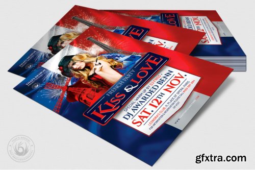 French Party Flyer Template