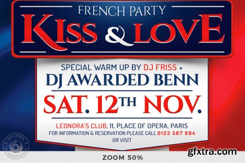 French Party Flyer Template