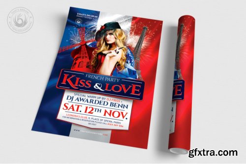 French Party Flyer Template