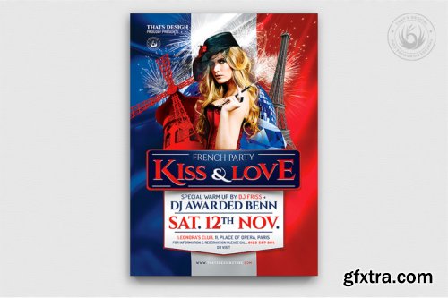 French Party Flyer Template