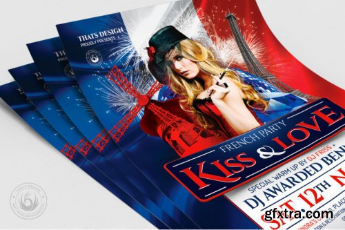 French Party Flyer Template