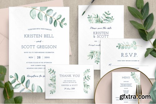 Eucalyptus Wedding Invitation Suite