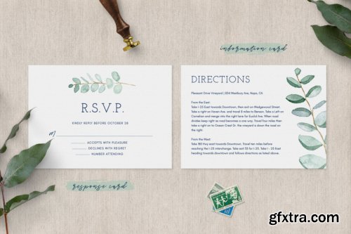 Eucalyptus Wedding Invitation Suite