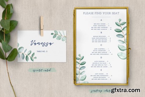 Eucalyptus Wedding Invitation Suite