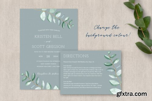 Eucalyptus Wedding Invitation Suite