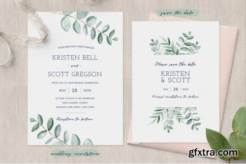 Eucalyptus Wedding Invitation Suite