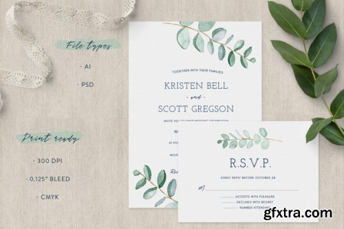 Eucalyptus Wedding Invitation Suite