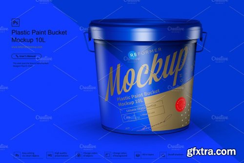 CreativeMarket - Plastic Paint Bucket Mockup 10L 3616183