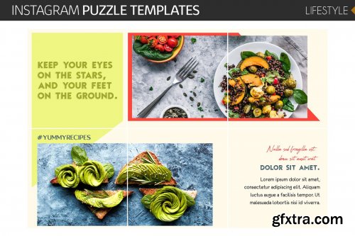 CreativeMarket - Lifestyle Instagram Puzzle Templates 3623182