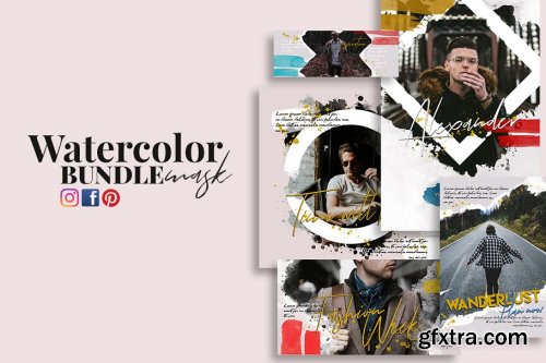 CreativeMarket - Watercolor Masks Bundle 3595768