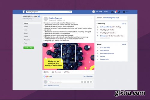 CreativeMarket - Healthy Facebook Post Templates 3341120
