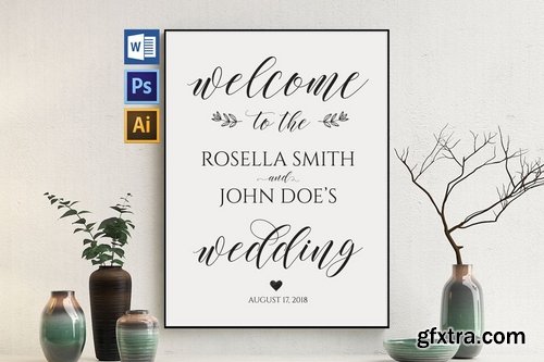 Wedding Welcome Sign Set