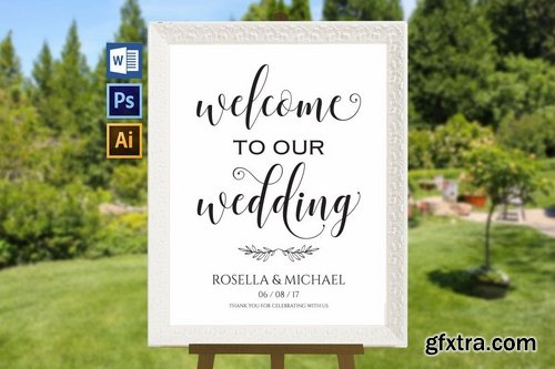 Wedding Welcome Sign Set