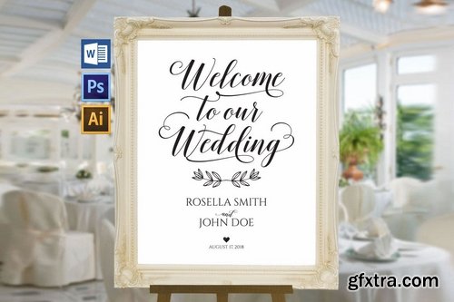 Wedding Welcome Sign Set