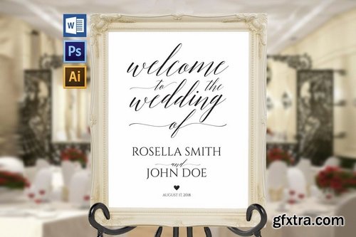 Wedding Welcome Sign Set