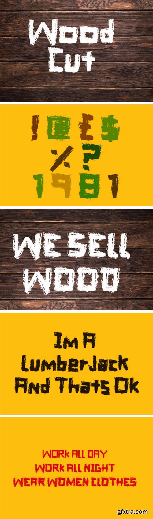 Wood Cut Font