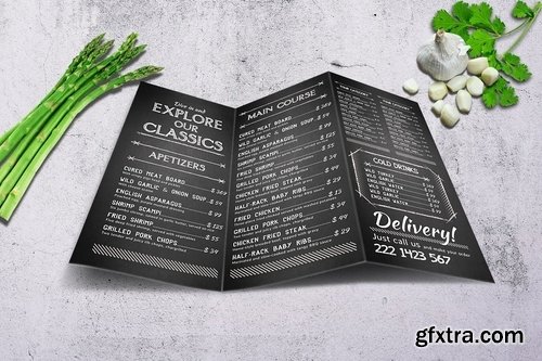 Vintage Trfiold Food Menu Bundle