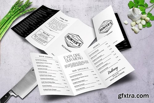 Elegant Trifold Food Menu Bundle