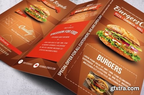 Elegant Trifold Food Menu Bundle