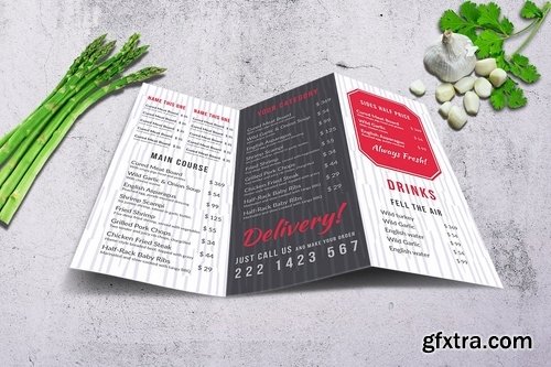 Elegant Trifold Food Menu Bundle