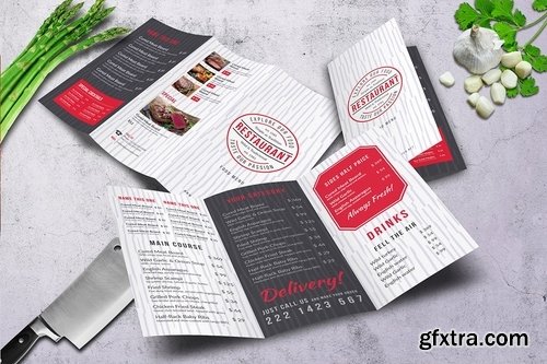 Elegant Trifold Food Menu Bundle