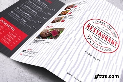 Elegant Trifold Food Menu Bundle