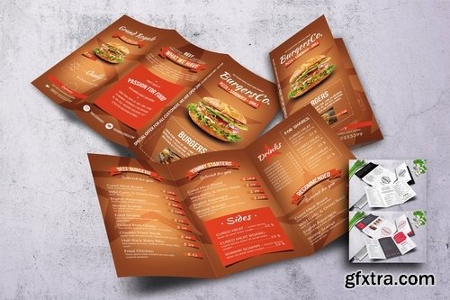 Elegant Trifold Food Menu Bundle