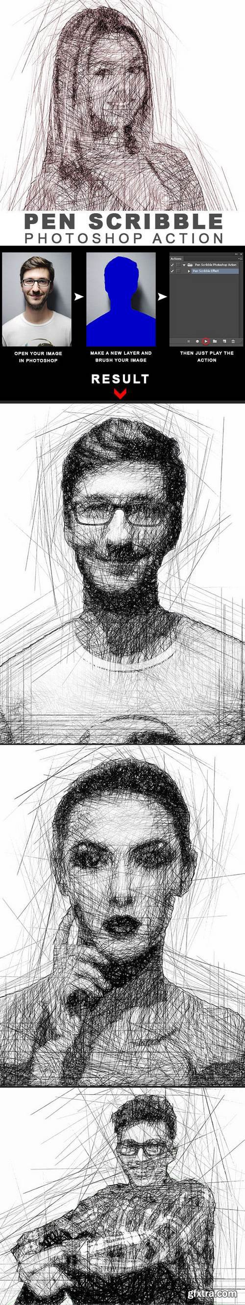 Graphicriver - Pen Scribble Photoshop Action 21750255