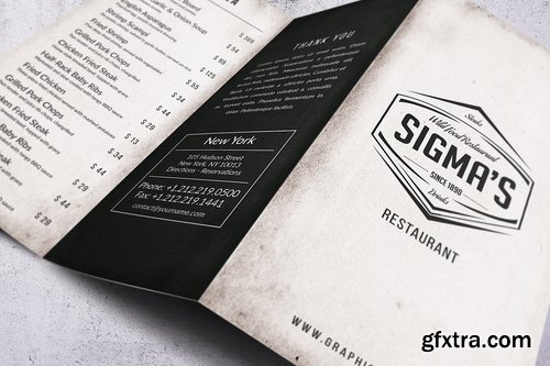 Minimal Trifold Food Menu Bundle