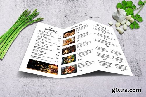 Minimal Trifold Food Menu Bundle