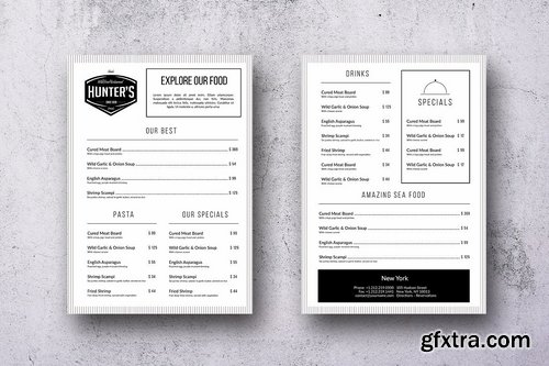 Single Page Food Menu Bundle