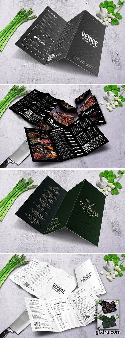 Minimal Trifold Food Menu Bundle