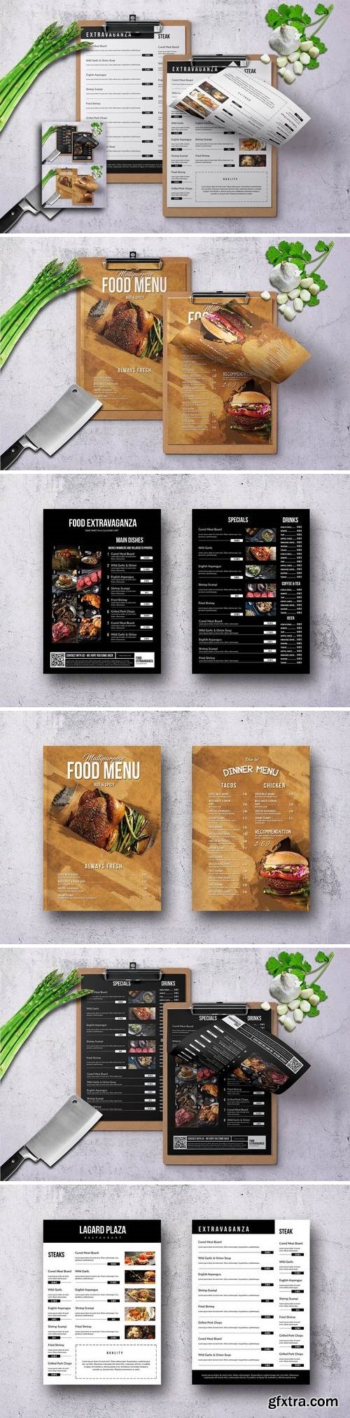 Elegant Single Page Food Menu Bundle