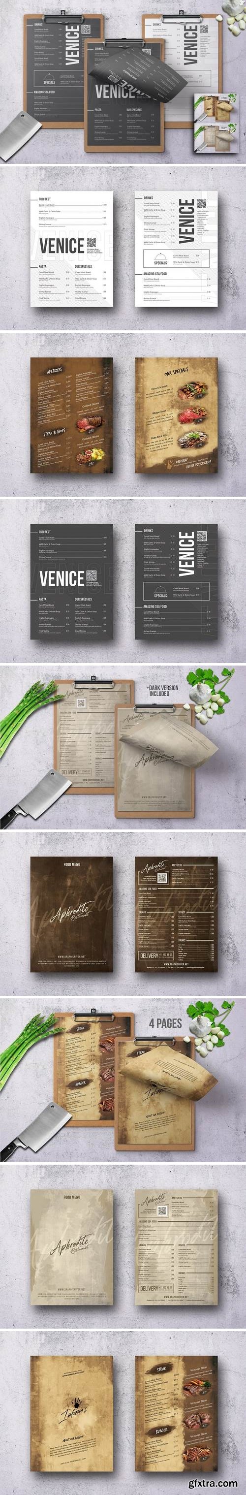 Elegant Single Page Food Menu Bundle 2