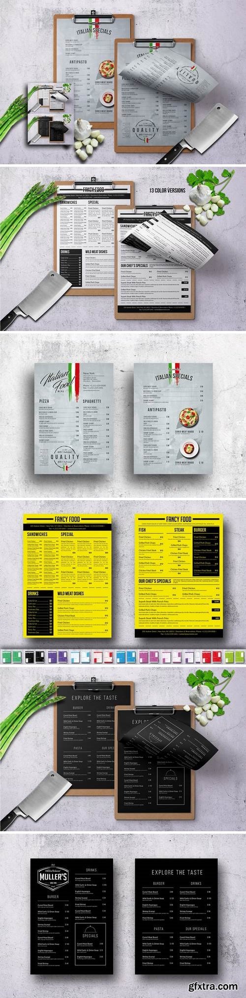 Minimal Single Page Food Menu Bundle