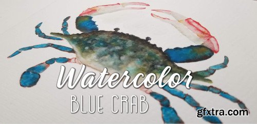 Watercolor Illustration: Blue Crab