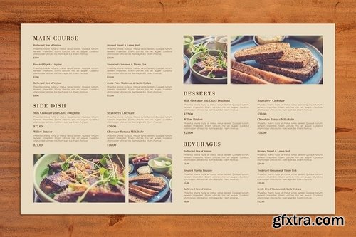 Modern Food Menu