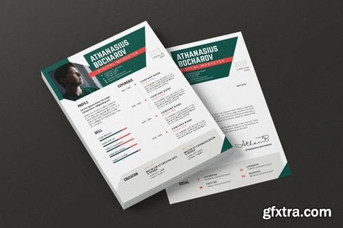 Clean Minimalist CV Resume AI and PSD Flyer Vol.09
