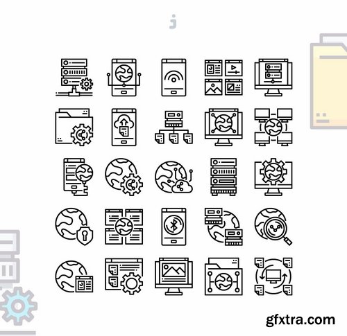 25 Networking and Database Icon set