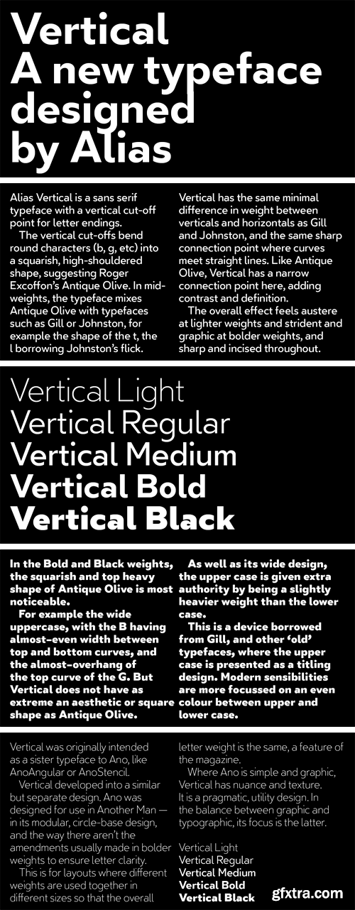 Vertical Font Family