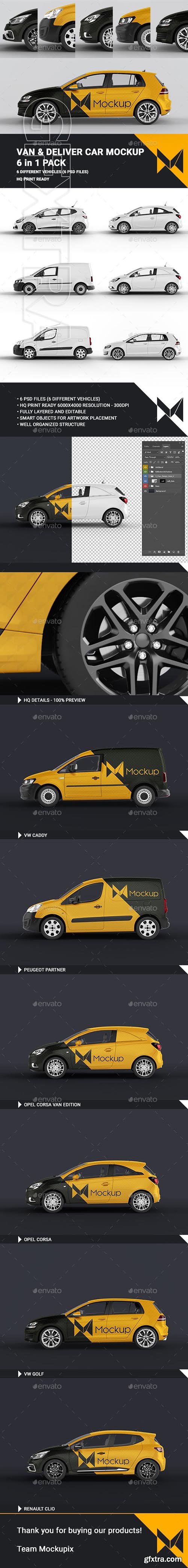 Download Graphicriver Van Delivery Cars Mockup 6 In 1 Pack 23534131 Gfxtra PSD Mockup Templates